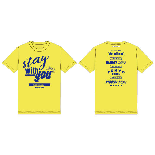 “stay with you”レタリングTシャツ/イエロー