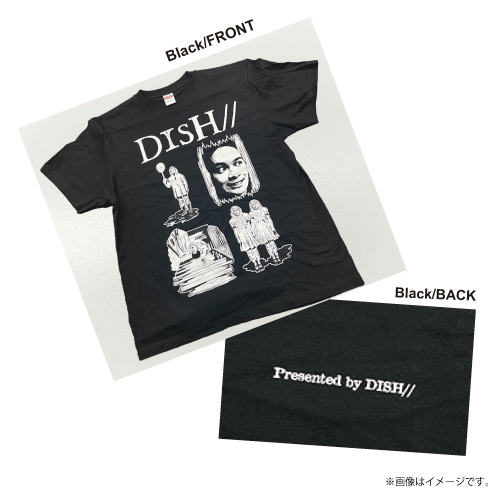 洗濯機可 DISH// TRIANGLE Horror T-shirts 白 Lサイズ