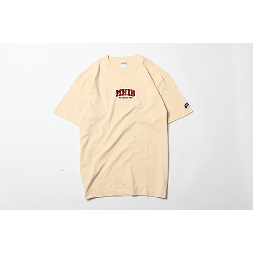 刺繍カレッジTシャツ / ナチュラル