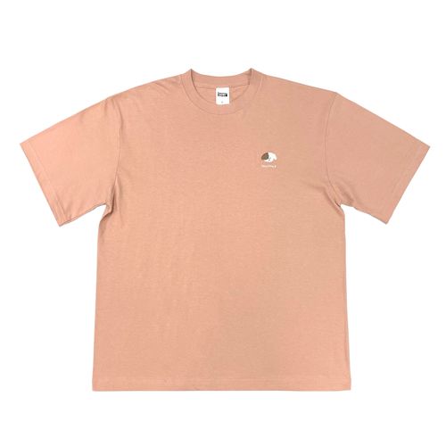 ミニわんこ刺繍Tシャツ/サーモンピンク