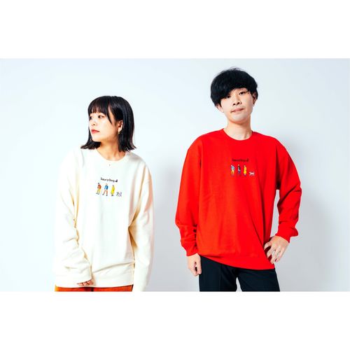 メンバーおさんぽ刺繍スウェット/レッド