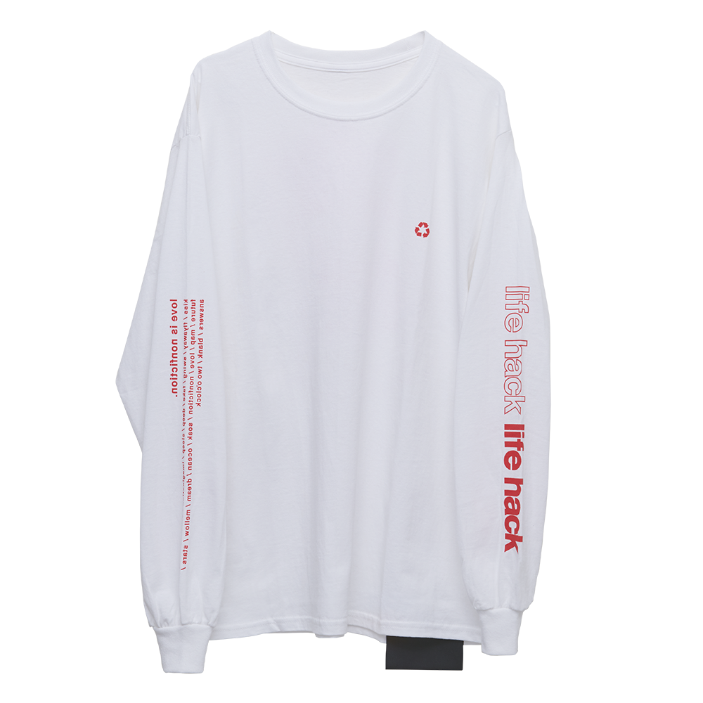 Long Sleeve T-Shirt・life hack [White]
