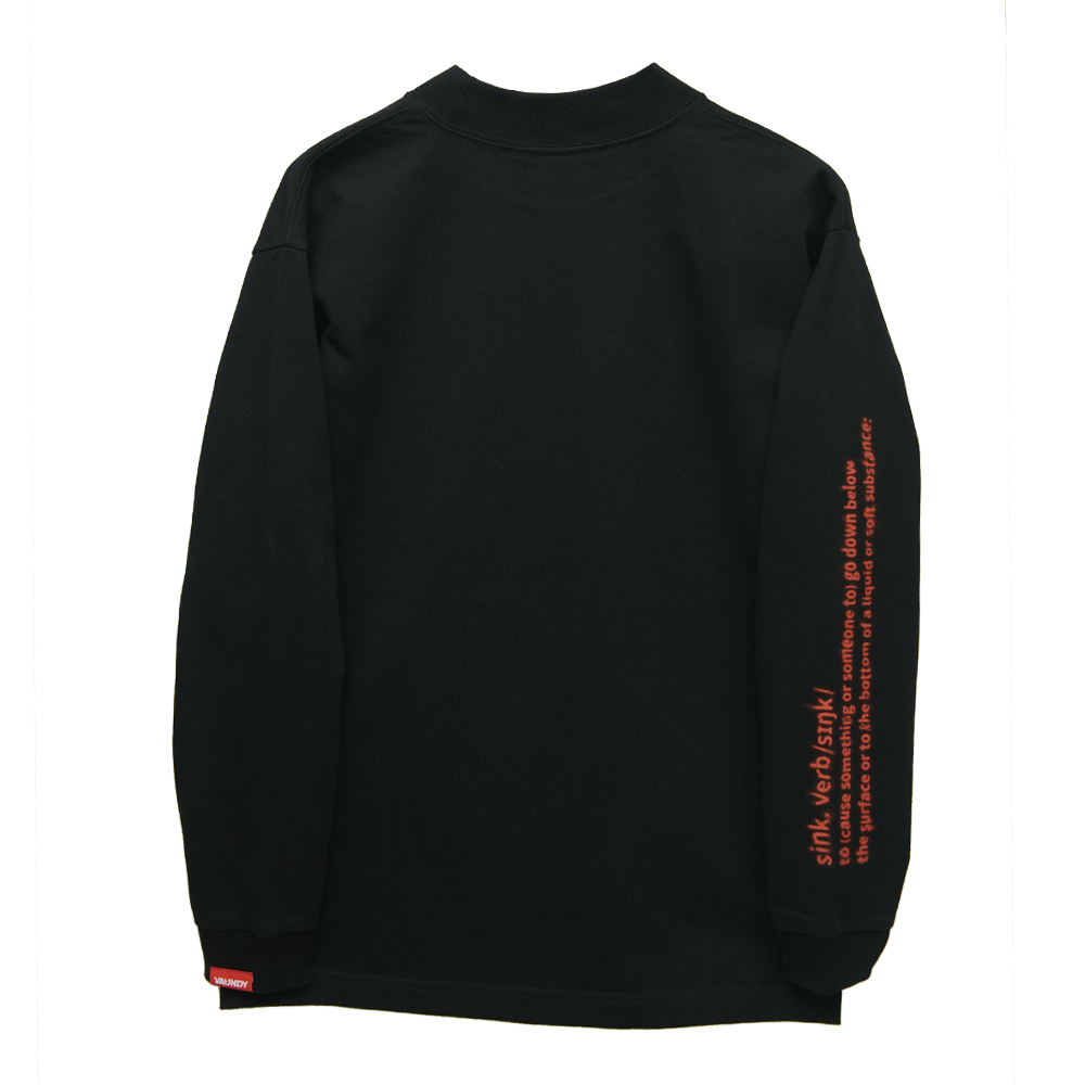 Long Sleeve Light Sweatshirts“Sink”[Black]