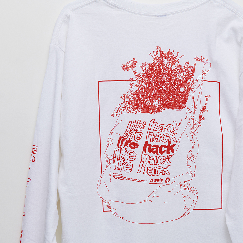 Long Sleeve T-Shirt・life hack [White]