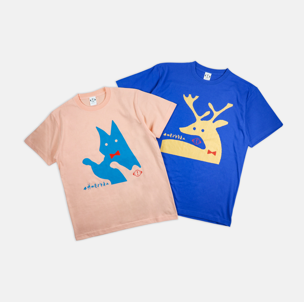 「月と猫のダンス」踊る動物Tシャツ〈鹿〉【後書き会員限定】