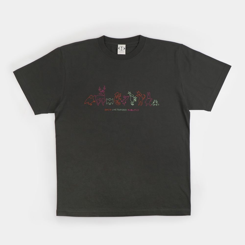 「月と猫のダンス」踊る動物Tシャツ〈スミ〉