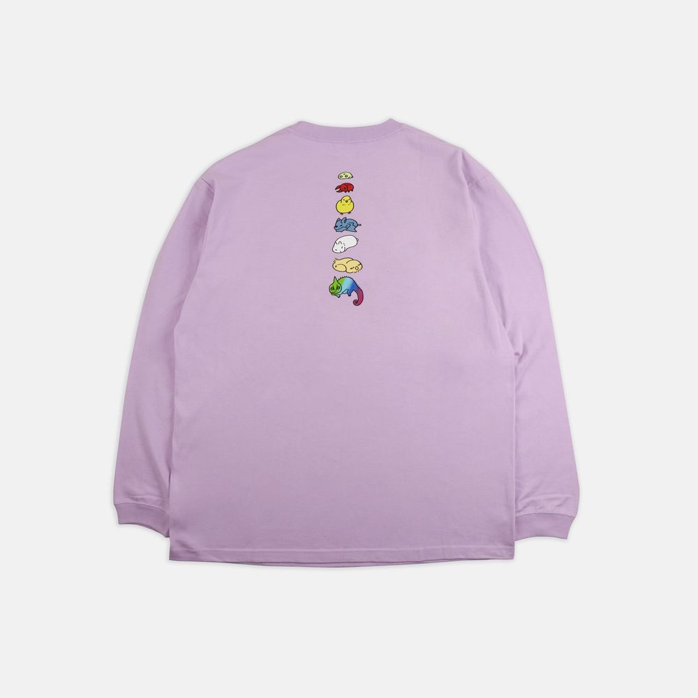 suisデザイン「月と猫のダンス(踊らない)」ロングTシャツ〈ぽっぷ〉